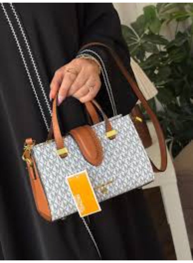 Michael Phelps Elegant Monogram Top-Handle Crossbody Bag - Image 5