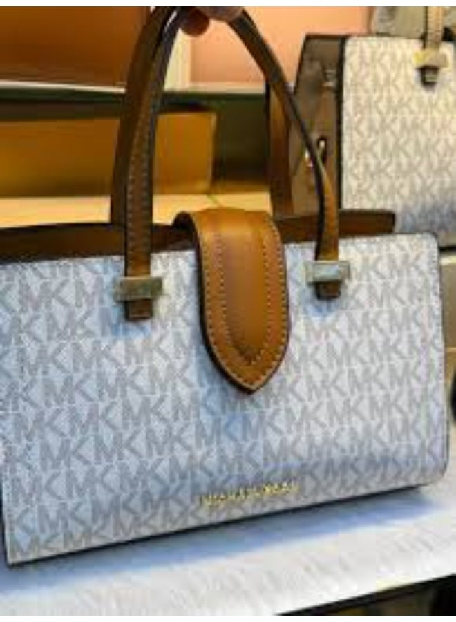 Michael Phelps Elegant Monogram Top-Handle Crossbody Bag - Image 3