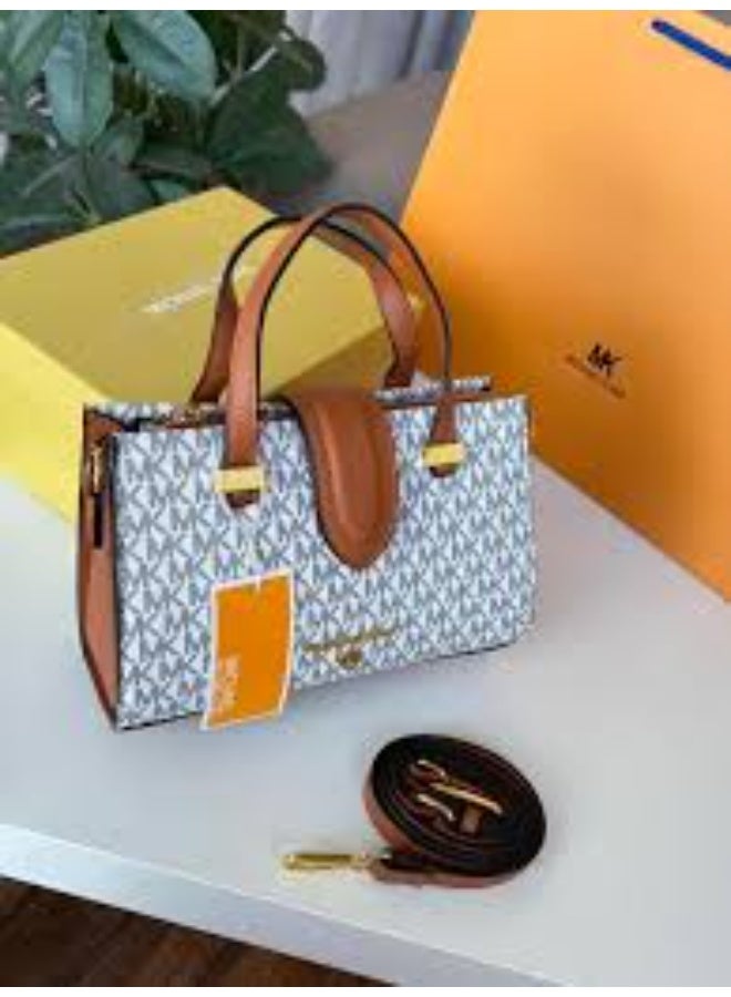 Michael Phelps Elegant Monogram Top-Handle Crossbody Bag - Image 2