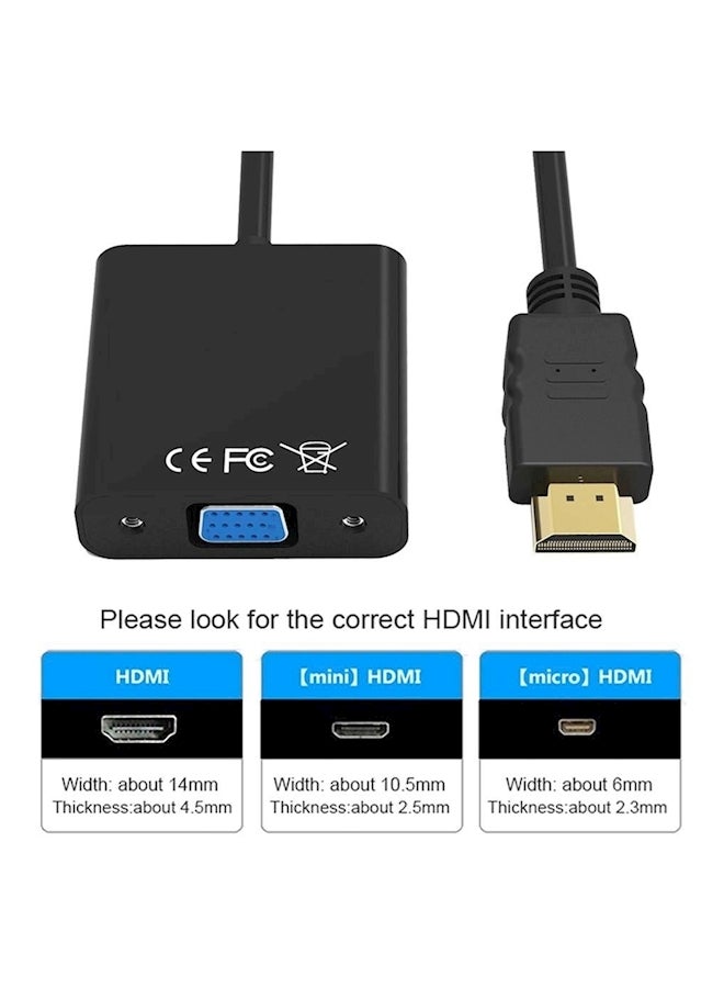 رانيبوبو محول كابل HDMI إلى VGA أسود - Image 2