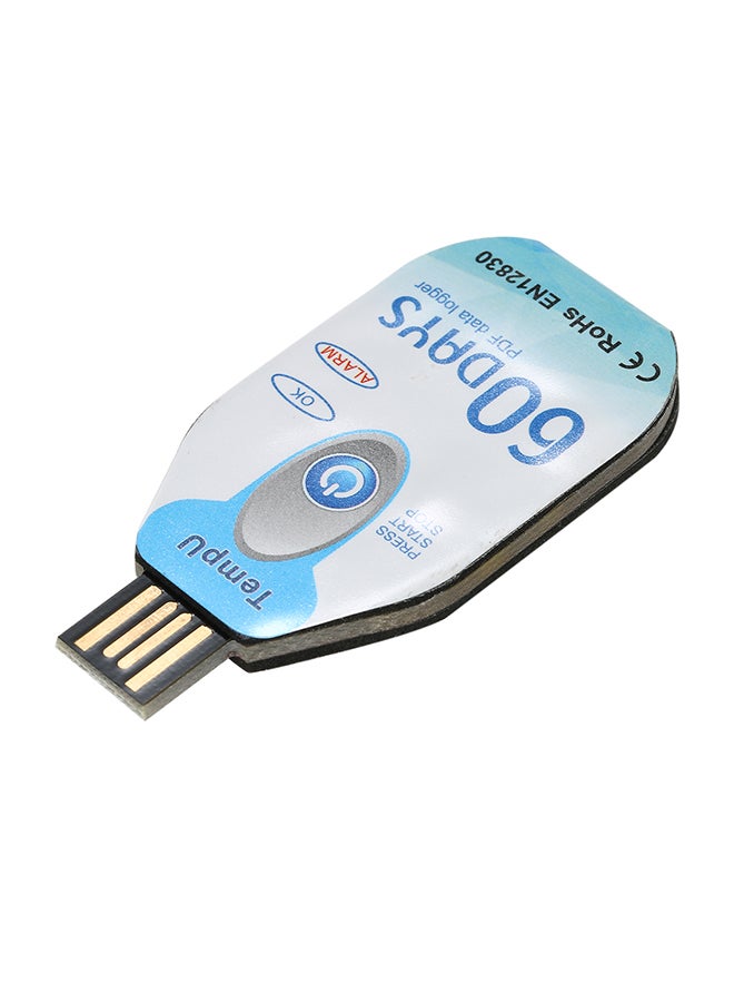 Waterproof USB 2.0 PDF Disposable Temperature Data Logger Blue 2.7 x 1.3inch - Image 1