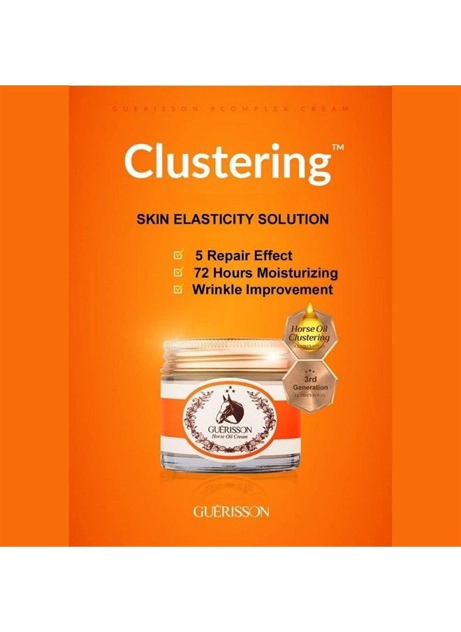 GUERISSON - Claires Korea 9 Complex Cream 2.0oz (70g), Moisture Cream, K Beauty Skin Care, Lifting Skincare, Wrinkle Improvement, Horse Oil Rejuvenating, Skin Moisturizer, Moisturizing Face Cream - Image 1