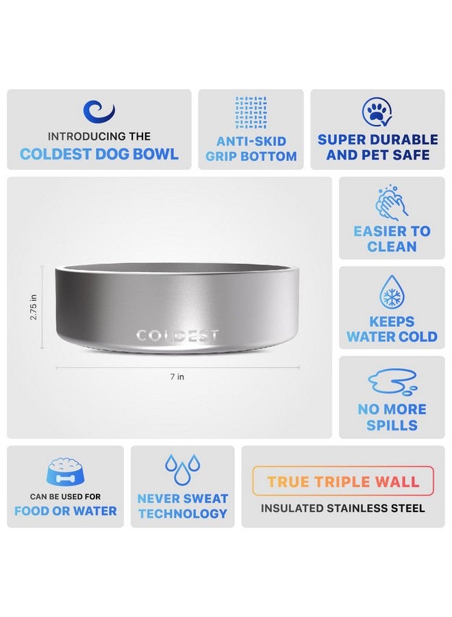 ذا كولديست ووتر وعاء طعام للكلاب من Coldest Dog Bowl، وعاء طعام للكلاب مصنوع من المعدن المقاوم للصدأ وغير قابل للانزلاق، كبير الحجم، مقاوم للانسكاب، وعاء طعام وماء للكلاب والقطط، آمن للاستخدام في غسالة الأطباق (42 أونصة، فولاذ مقاوم للصدأ مصقول) - Image 5
