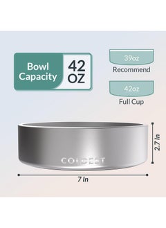 THE COLDEST WATER Coldest Dog Bowl, Anti Rust Metal & Non Slip Dog Bowls Large, Spill Proof Heavy Duty 3 Layers Insulated Dog Bowl, Food & Water Bowl For Dogs, Cats, Dishwasher Safe (42 Oz, Polished Stainless Steel)  - Image 4