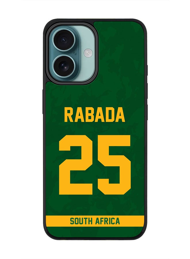 Stylizedd For iPhone 16 Case [Compatible with MagSafe] Slim Magnetic cover Phone Case iPhone 16 -South Africa Kagiso Rabada Jersey No 25 - Image 1
