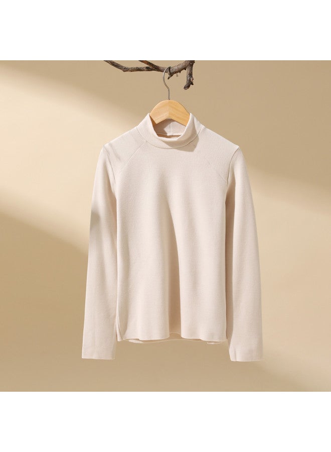 MEIBIAO Semi-Turtle Neck Warm Long-Sleeve Base Shirt For Women, Winter Fleece-Lined Thickened Underwear Single Piece Top, Autumn Wear For Layering Or Outerwear - Image 5