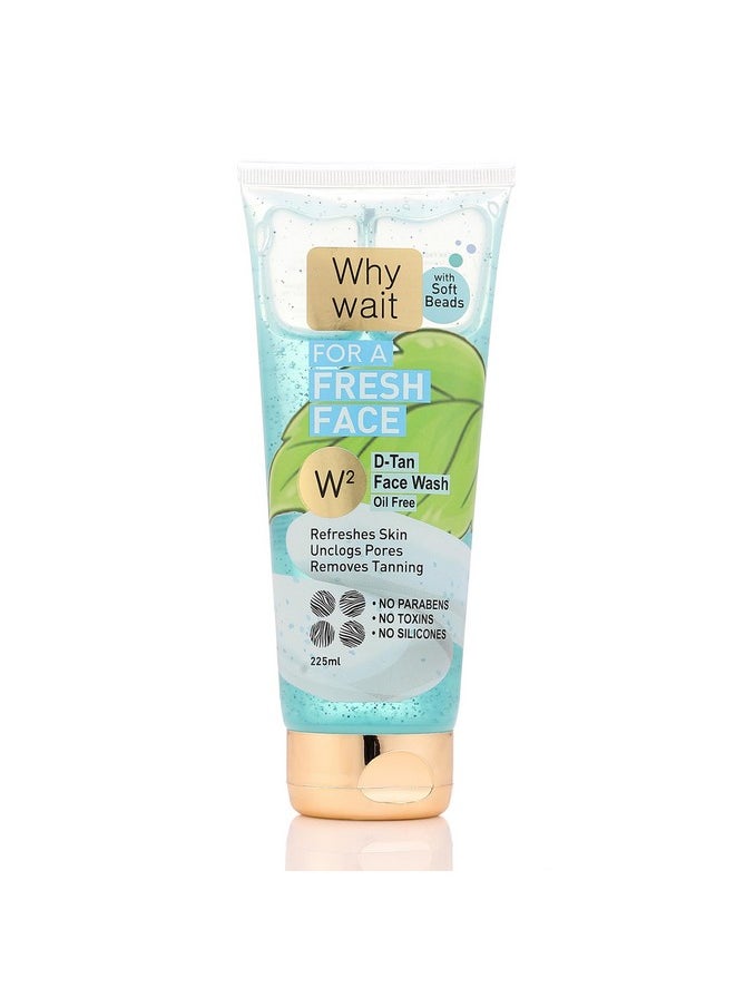 W2 Why Wait De-Tan Face Wash | Removes Tanning | Removes Excess Oil And Impurities | Refreshes Skin | Unclogs Pores, 225 Ml  - Image 1