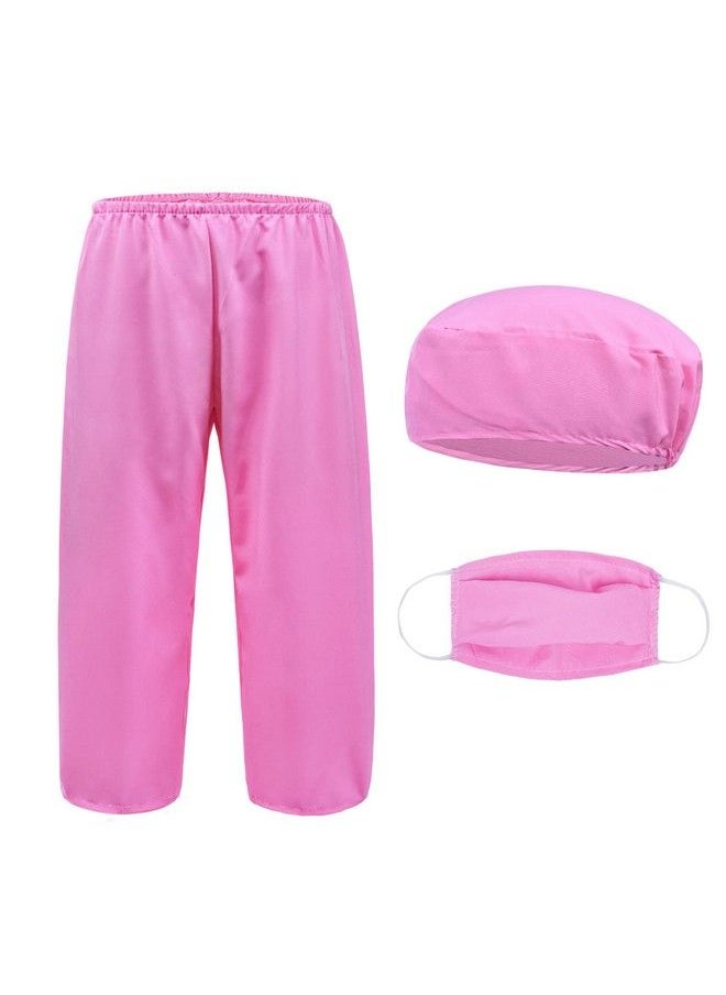 ZZIHAN - Doctor Costume For Kids Pink Scrubs Sets Nurse Scrubs Costume Veterinarian Costume Doctor Accessories Toys Stethoscope Nursing Clipboards Toddlers Girls 34T Brithday Party Halloween Dress Up - Image 1