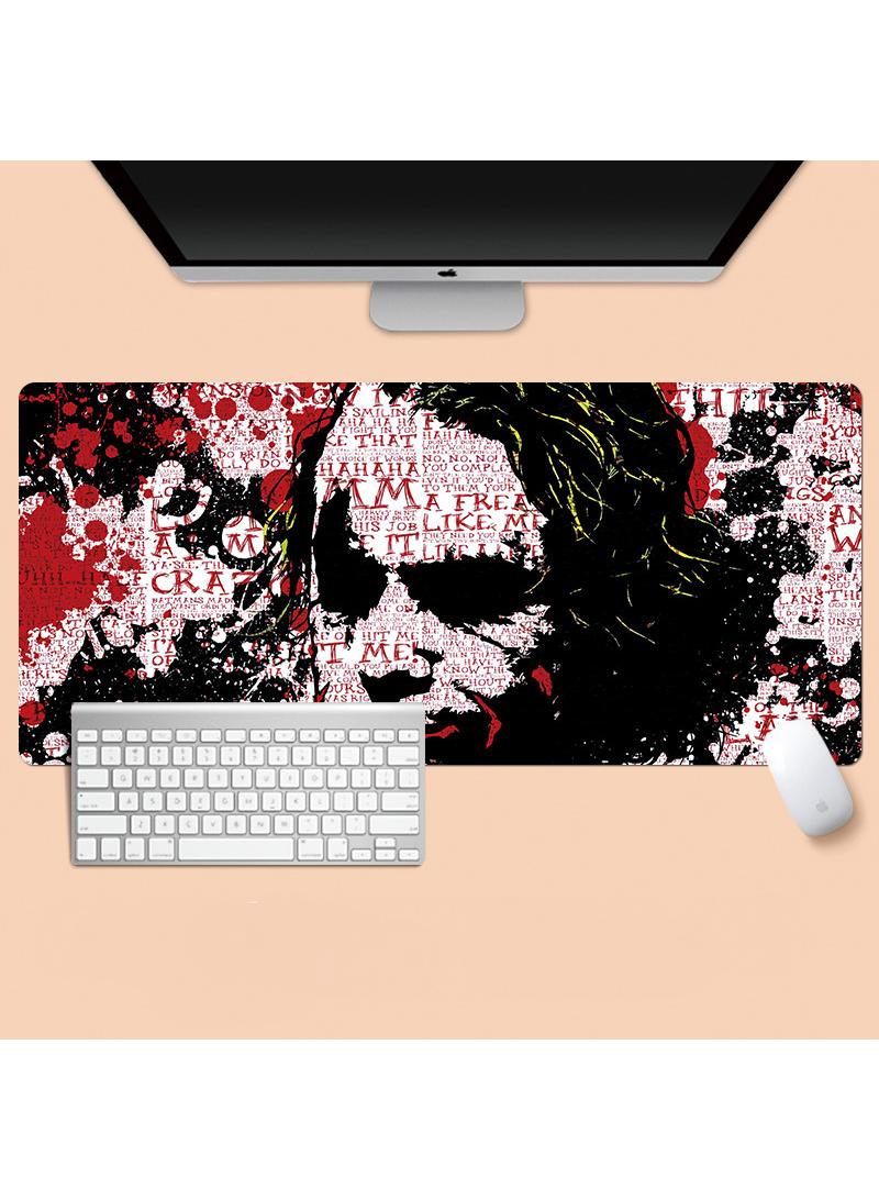 Joker Anime Movie Characters Gaming Mouse Pad Extended Large Mat Desk Pad Stitched Edges Mousepad Long Mouse Pad And Non-Slip Rubber Base Mice Pad 800X300X4mm