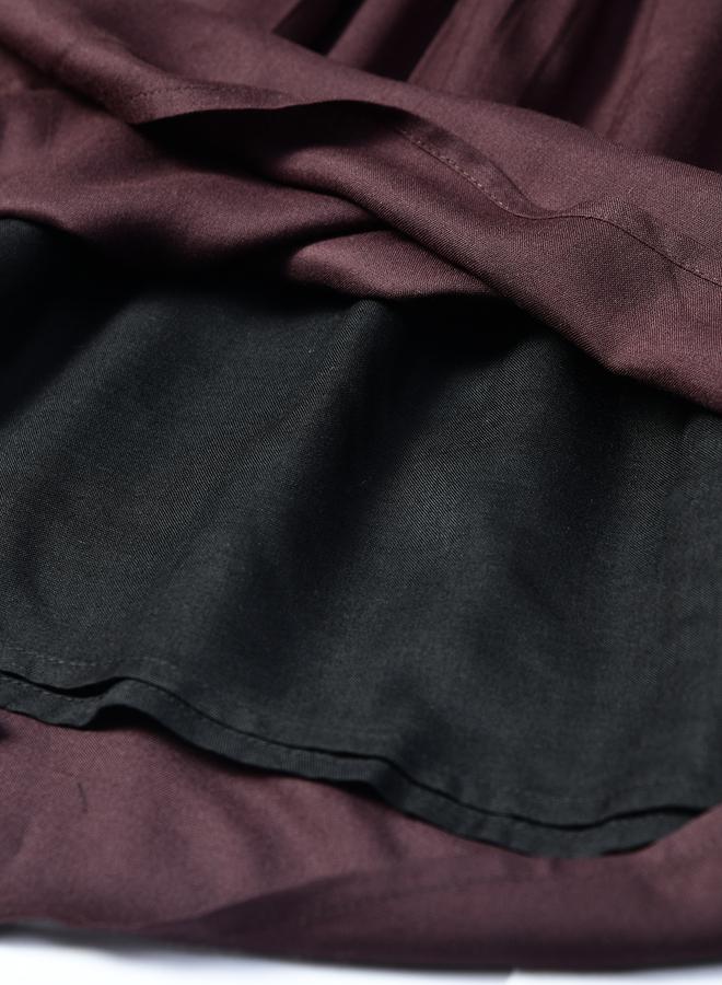 BELLA MODA Floral Embroidered Round Neck Knee-Length Dress - Image 4