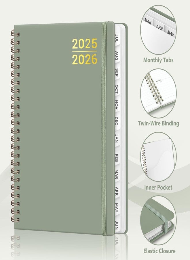 مخطط 2025-2026 للنساء والرجال، دفتر تقويم أسبوعي وشهري (يوليو 2025 - يونيو 2026)، غلاف مقوى حلزوني، مخطط مدرسي للطلاب والمعلمين مع علامات تبويب، جيب داخلي، مقاس A5 (6.3 بوصة × 8.5 بوصة). - Image 4