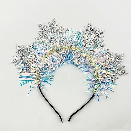 Soochat سماعة رأس سوشات على شكل ثلج لعيد الميلاد مع لمعة (9.1 × 7.9 بوصة) - Image 4