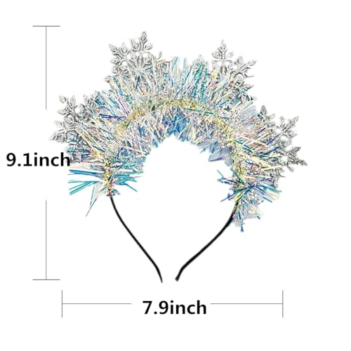 Soochat سماعة رأس سوشات على شكل ثلج لعيد الميلاد مع لمعة (9.1 × 7.9 بوصة) - Image 5