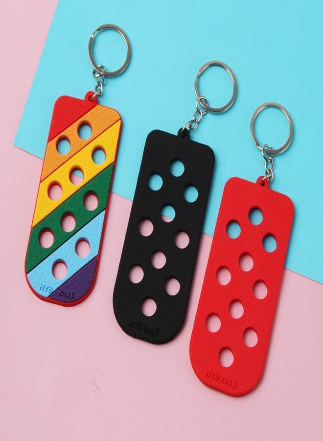 Ximimark 6 pcs Luggage Tag Hole Keychain PVC Shoe Charms Decoration Cute Soft Key Chain Ring - Image 5