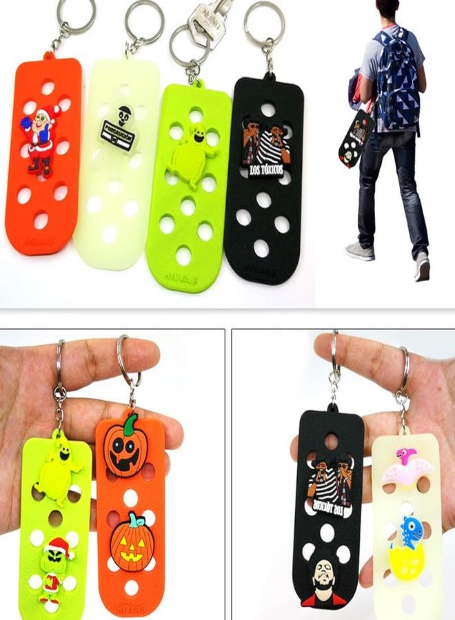 Ximimark 6 pcs Luggage Tag Hole Keychain PVC Shoe Charms Decoration Cute Soft Key Chain Ring - Image 3