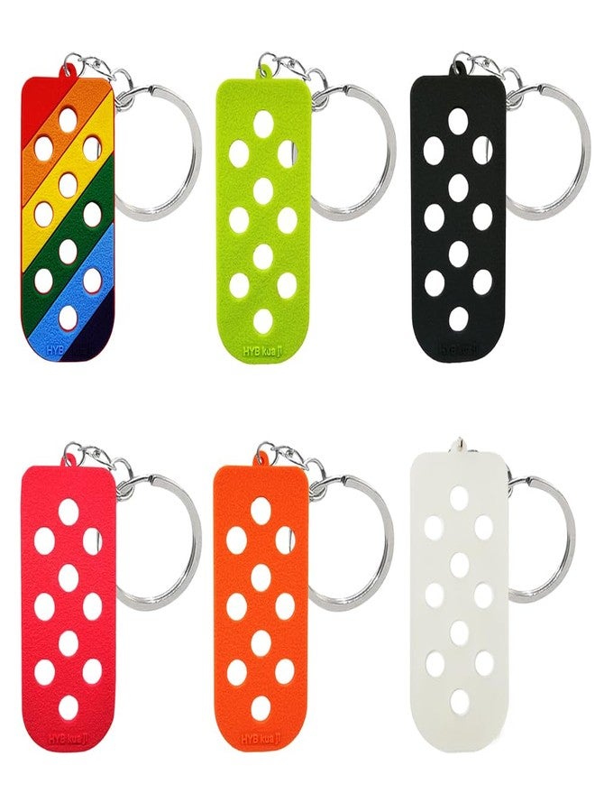 Ximimark 6 pcs Luggage Tag Hole Keychain PVC Shoe Charms Decoration Cute Soft Key Chain Ring - Image 1