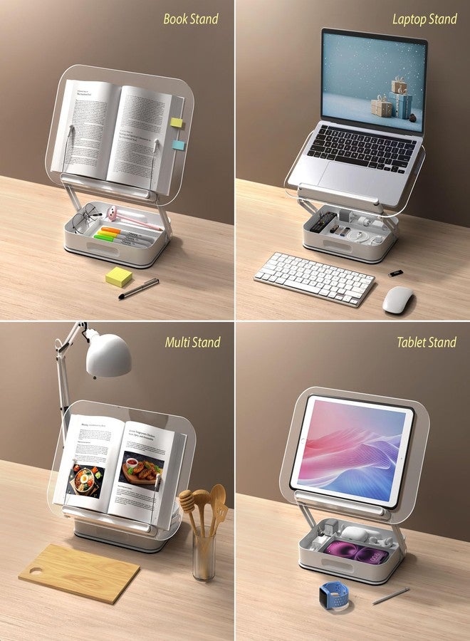 Pandorama Acrylic Adjustable Book Stand for Reading with Storage - Image 5
