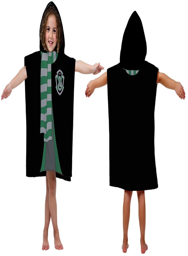 Jay Franco Harry Potter Slytherin Kids Bath/Pool/Beach Hooded Poncho - Super Soft & Absorbent Cotton Towel, Measures 28 x 28 Inches (Official Harry Potter Product) - Image 3