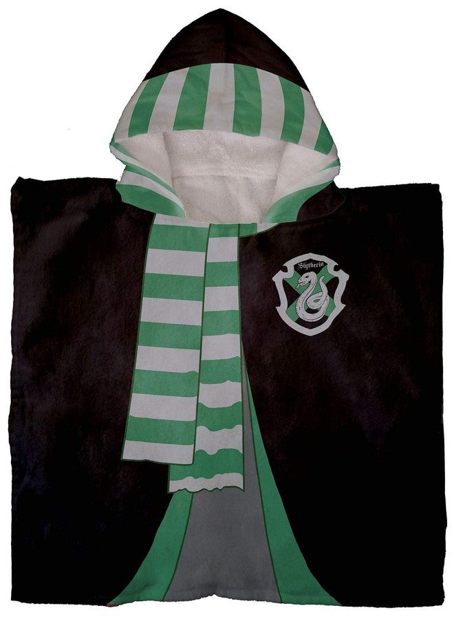 Jay Franco Harry Potter Slytherin Kids Bath/Pool/Beach Hooded Poncho - Super Soft & Absorbent Cotton Towel, Measures 28 x 28 Inches (Official Harry Potter Product) - Image 2