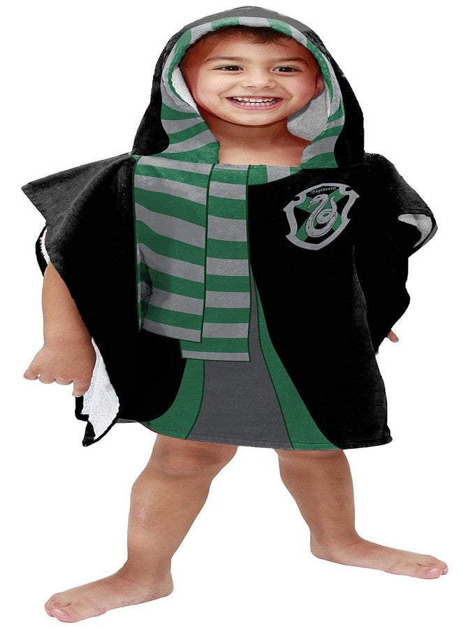 Jay Franco Harry Potter Slytherin Kids Bath/Pool/Beach Hooded Poncho - Super Soft & Absorbent Cotton Towel, Measures 28 x 28 Inches (Official Harry Potter Product) - Image 1
