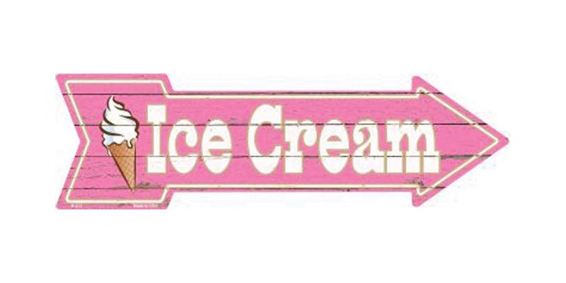 SMART BLONDE Ice Cream Novelty Metal Arrow Sign A275