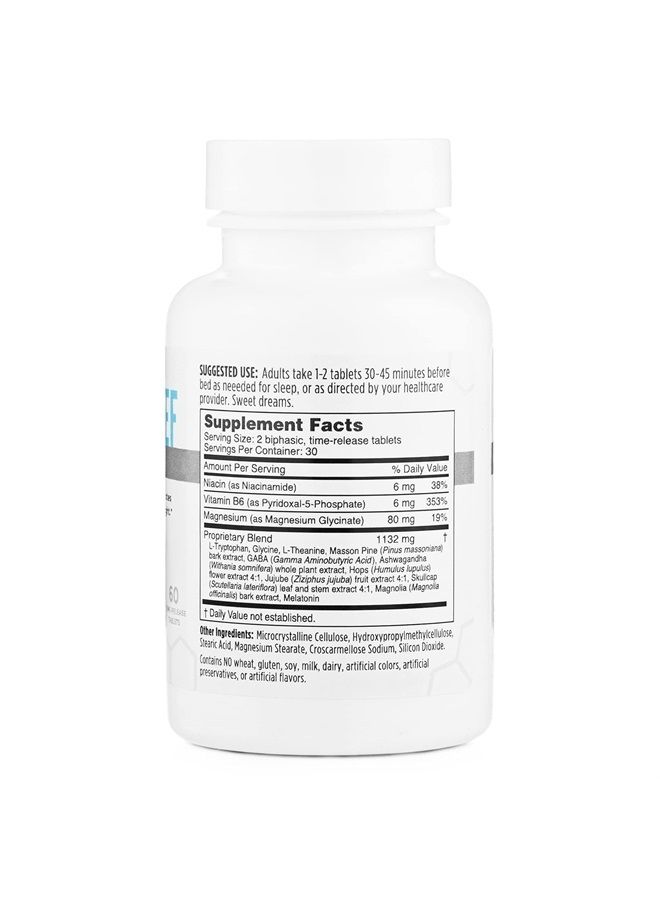 NBI Sleep Relief Melatonin Natural Formula | Soothing Bedtime Supplement | Sleep Support with Magnesium and L-Theanine | 60ct Tablets - Image 2