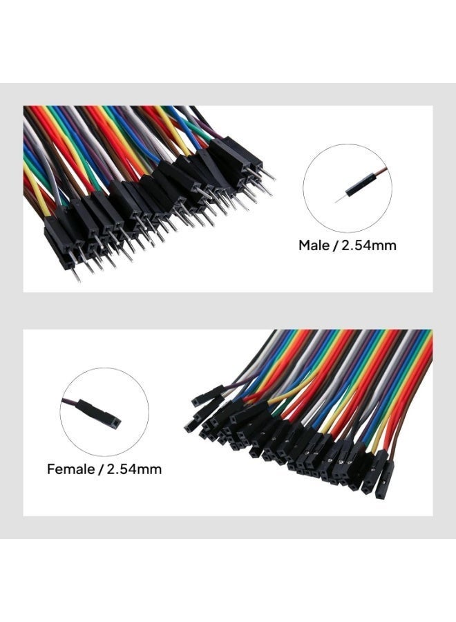 robotgcc DuPont Jumper Wires 160PCS Male to Male & Female to Female 2.54mm Breadboard Cables Kit | Arduino Ribbon Wire Set for ESP32, Raspberry Pi, Robotics, STEM, Prototype Circuit Projects (2 Types 40Pin x4) - Image 4