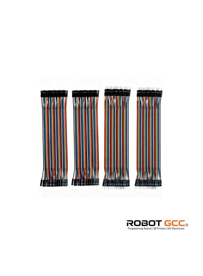 robotgcc DuPont Jumper Wires 160PCS Male to Male & Female to Female 2.54mm Breadboard Cables Kit | Arduino Ribbon Wire Set for ESP32, Raspberry Pi, Robotics, STEM, Prototype Circuit Projects (2 Types 40Pin x4) - Image 1