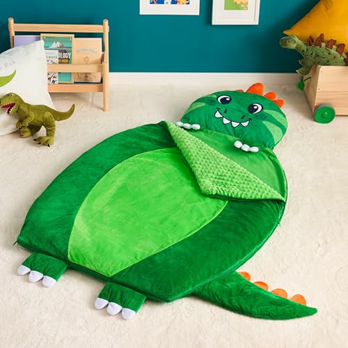 JOIEDOMI Kids Sleeping Bag Toddler Nap Mat with Pillow Blanket 60 x 39 for Kids Ages 3 Soft Plush Sleeping Mat Dinosaur for Preschool and Boys Girls Kindergarten Daycare Sleepover - Image 5