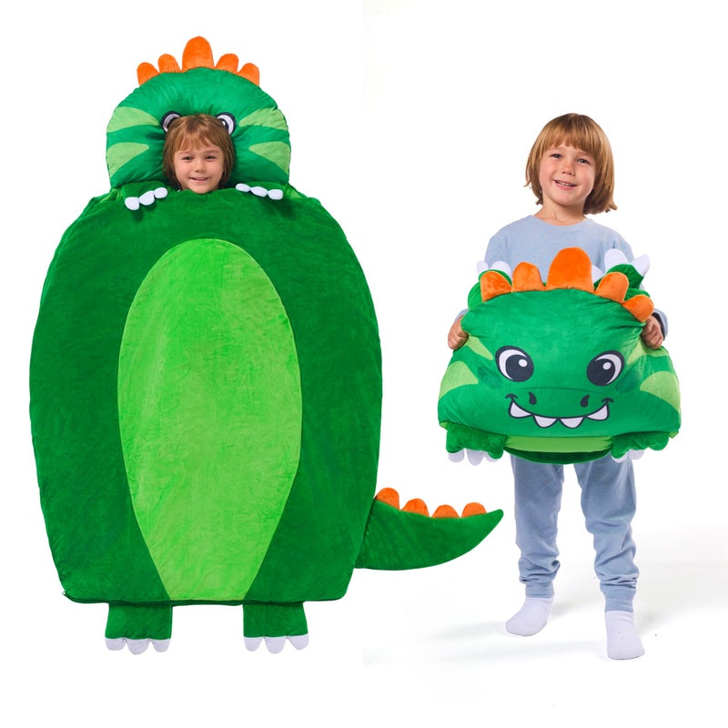 JOIEDOMI Kids Sleeping Bag Toddler Nap Mat with Pillow Blanket 60 x 39 for Kids Ages 3 Soft Plush Sleeping Mat Dinosaur for Preschool and Boys Girls Kindergarten Daycare Sleepover - Image 3
