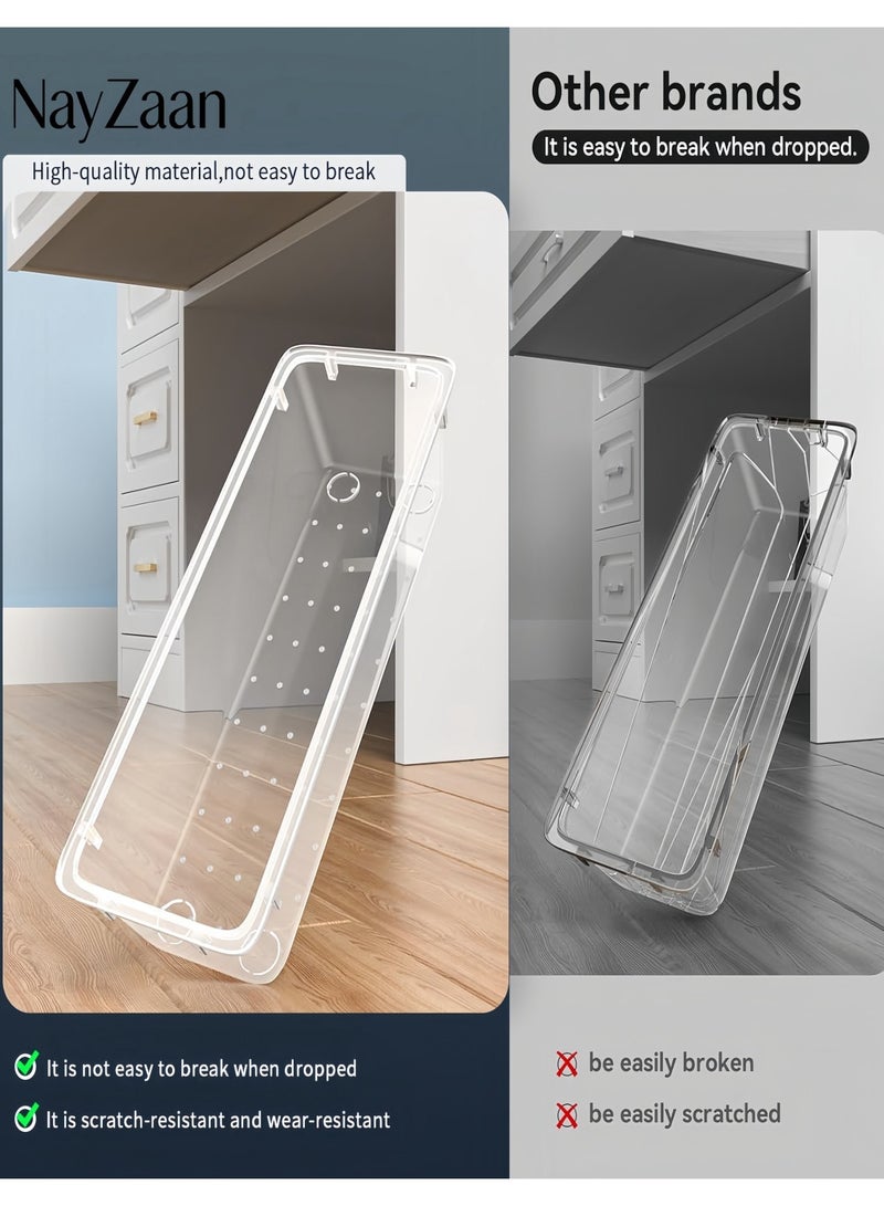 NayZaan 16 PCS Drawer Organizer Set, 5 Varied Size Bathroom and kitchen Drawer cabinet organizer Trays, Clear Storage Bins for Makeup, Jewelry, Utensils and Gadgets，White and transparent - Image 2