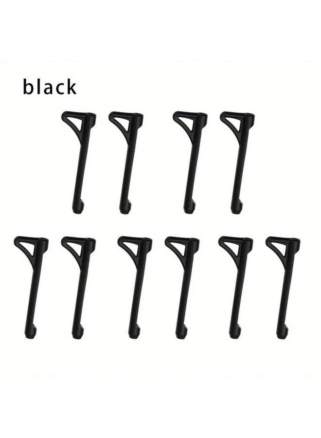 10Pcs Black Anti Slip Silicone Eyewear Retainers Universal Fit Sports Glasses Ear Hook - Image 1