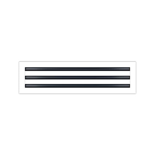 BUILDMART - 20x6 Modern AC Vent Cover - Decorative White Aluminum Air Vent - Standard Linear Slot Diffuser - Heating and Cooling Register Grille for Ceiling, Walls & Floors - Texas Buildmart - Image 1