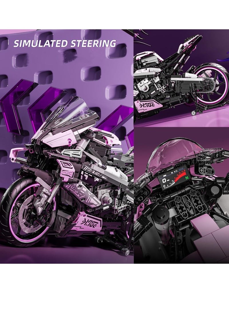 Motorcycle Building Blocks Toy Kit, 1920+ PCS Motorbike Bricks Sets, Adults and Motorcycle Enthusiasts, Collectible Building Toy for 6+ Year Old Birthday Gifts, Build a Model Motorcycle
