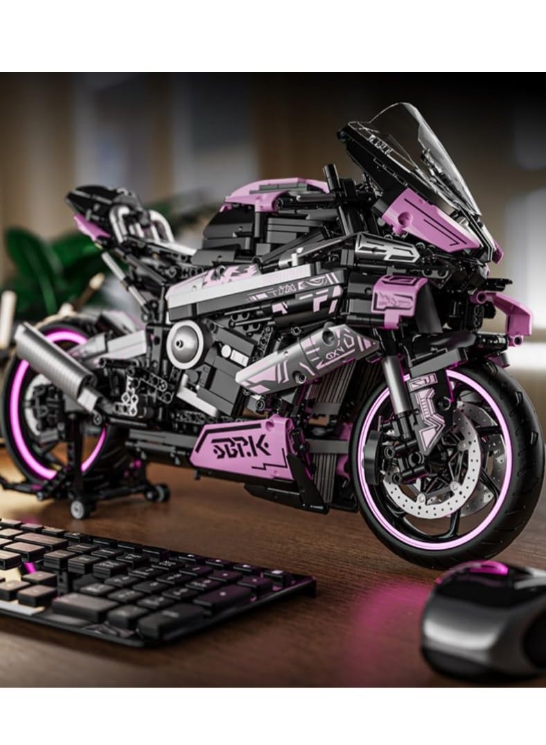 Motorcycle Building Blocks Toy Kit, 1920+ PCS Motorbike Bricks Sets, Adults and Motorcycle Enthusiasts, Collectible Building Toy for 6+ Year Old Birthday Gifts, Build a Model Motorcycle  - Image 2