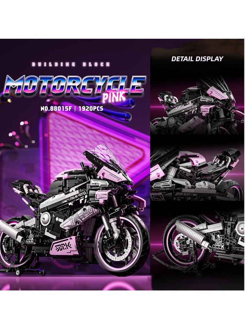 Motorcycle Building Blocks Toy Kit, 1920+ PCS Motorbike Bricks Sets, Adults and Motorcycle Enthusiasts, Collectible Building Toy for 6+ Year Old Birthday Gifts, Build a Model Motorcycle  - Image 4