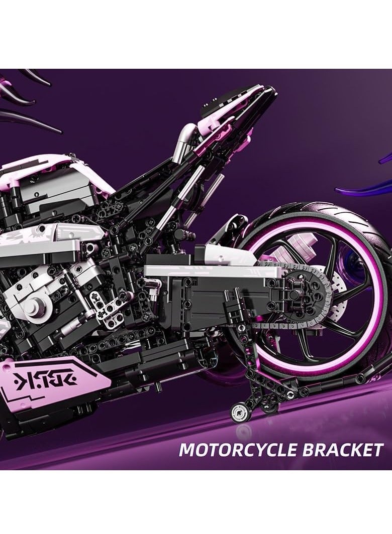 Motorcycle Building Blocks Toy Kit, 1920+ PCS Motorbike Bricks Sets, Adults and Motorcycle Enthusiasts, Collectible Building Toy for 6+ Year Old Birthday Gifts, Build a Model Motorcycle  - Image 3