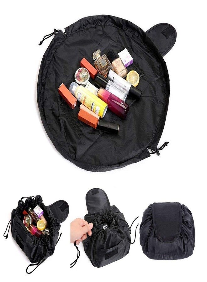 Onmall Makeup Bag Pouch for Toiletries Vanity Cosmetic Product Drawstring Cosmetic Pouch Bag with Small Zipper Pocket Traveling Storage Makeup Cosmetic Accessories Pouch Bag Multicolor Polyester - Image 3