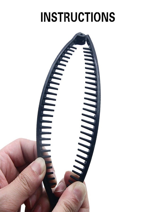 1st Choice 3 Pieces Clincher Combs Fishtail Grip Comb Ponytail Clamp for Long Women's Hair - Banana Shaped Hair Accessory - Image 3