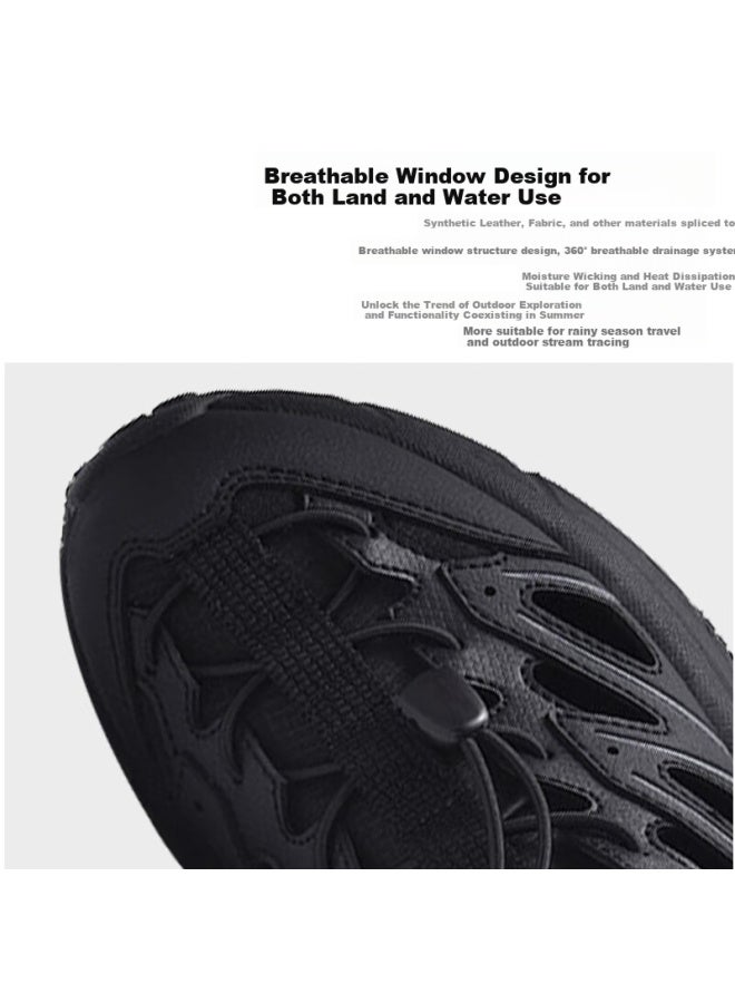 Lotto Men's Running Shoes Summer Breathable Soft Bottom Hollow Shoes Outdoor Beach Sandals 1332 Black Size 41 - Image 2