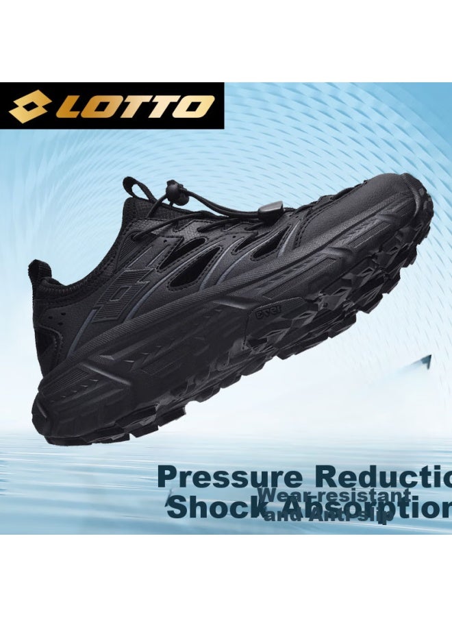 Lotto Men's Running Shoes Summer Breathable Soft Bottom Hollow Shoes Outdoor Beach Sandals 1332 Black Size 41 - Image 1