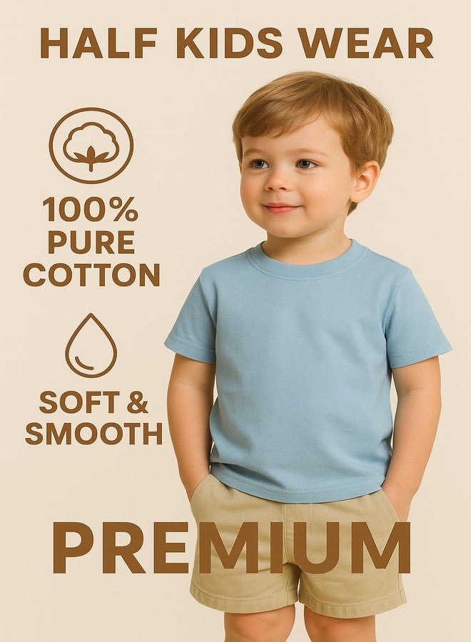 RIZZQ Kids Dress for Boys | Printed Round Neck Half Sleeve T-shirt and Short Pant Clothing Set for Boys (1-2 Y, Bear Family) - Image 4
