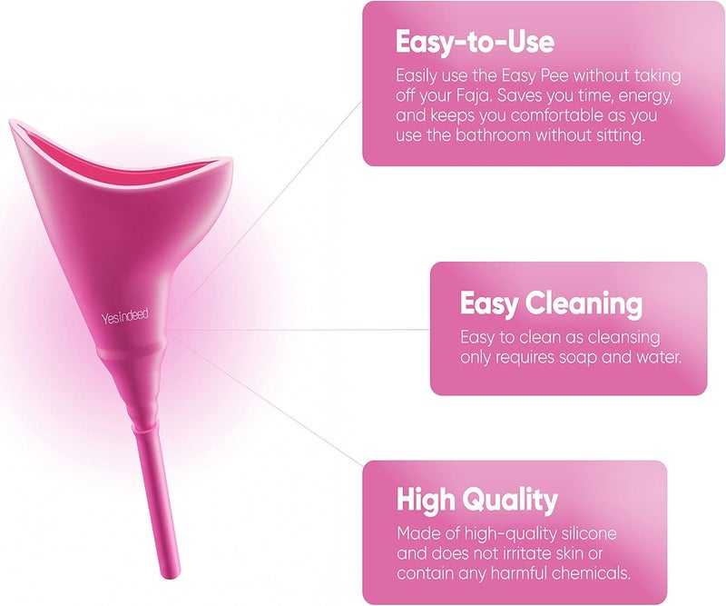 YESINDEED The Original Female Urination Device Silicone Funnel Urine Cups Portable Urinal for Women Standing Up to Pee Reusable Easy to Clean, for After Surgery, Outdoor +Extension Tube (Purple) - Image 5