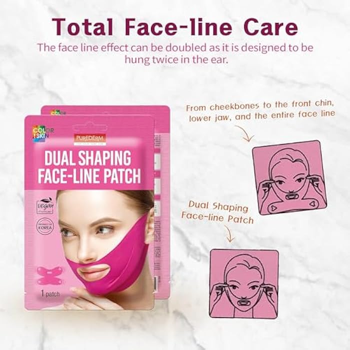 Purederm Dual Shaping Face-line Patch (5 Pack) - V Line Lifting Mask for Total Face-Line Care - Image 5