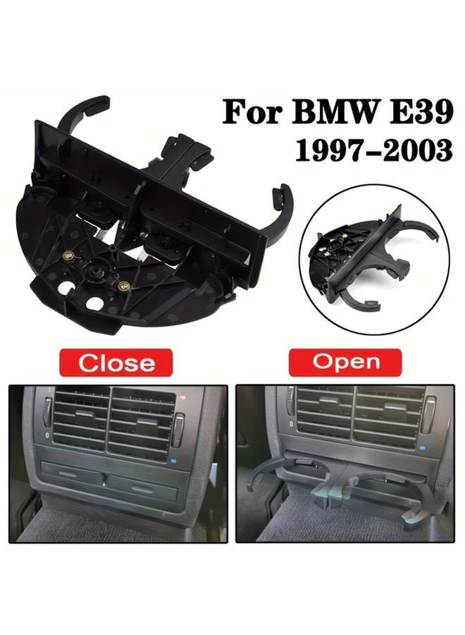 Insertable Black Rear Car Cup Holder Drink Beverage For BMW E39 Series - Image 1