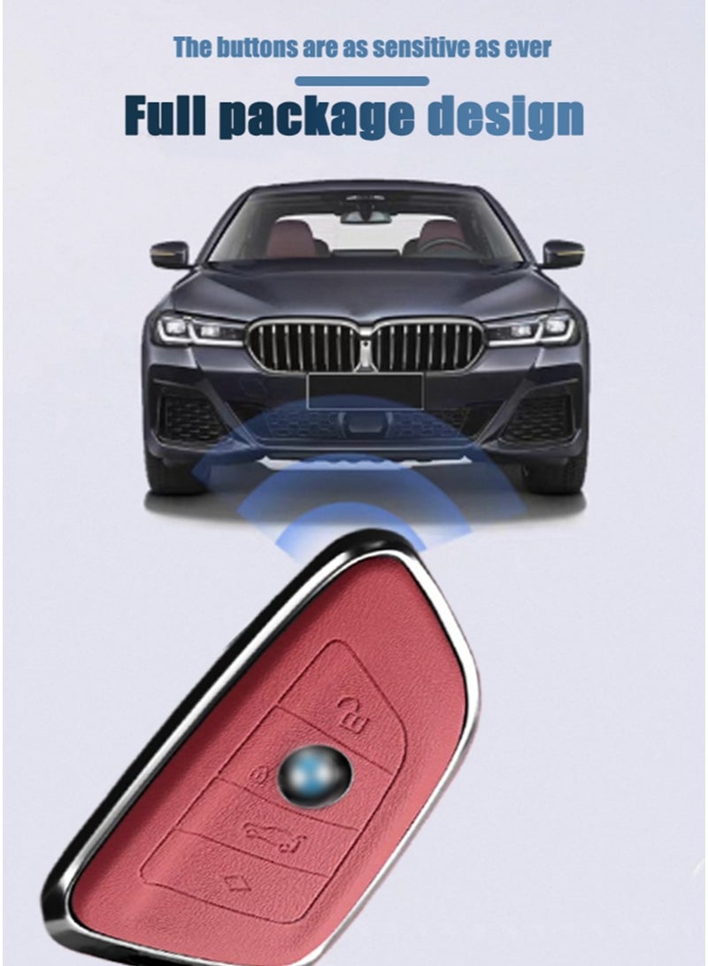 BMW Car key sleeve, suitable for BMW car key sleeve, perfectly wraps car keys, higher-end, fall-resistant, material: the first layer of cowhide. - Image 2