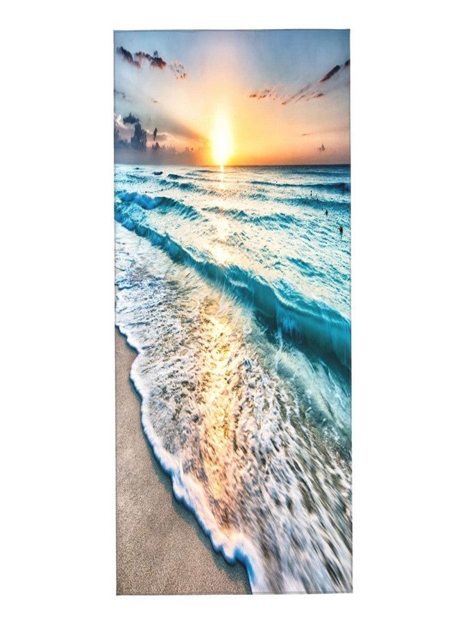 COVASA Hand Towels for Bathroom,Set of 2,Tropical Sea Beach Ocean Waves Seaside Scene Island Hawaiian Sunrise Theme,Microfiber Soft Highly Absorbent Face Towel for Hotel Spa,15.7"x27.5" - Image 1
