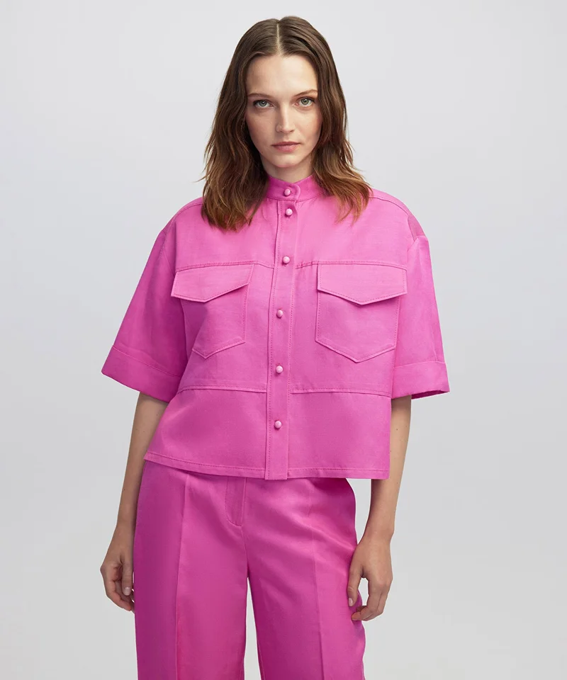 ابيكول Mandarin Collar Blouse