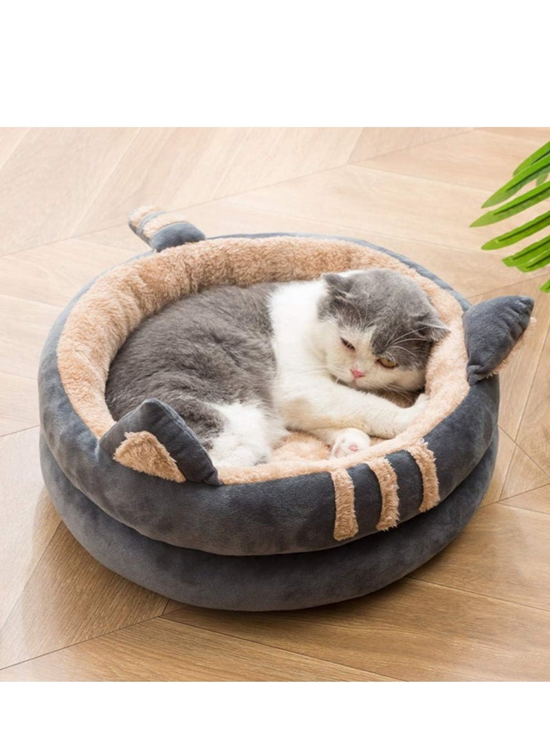Generic Cat Bed for Indoor Cats, Pet Tent, Cave with Anti-Slip Base Semi-Enclosed Cat Bed with Hanging Toy Soft Pet Bed  - Image 2