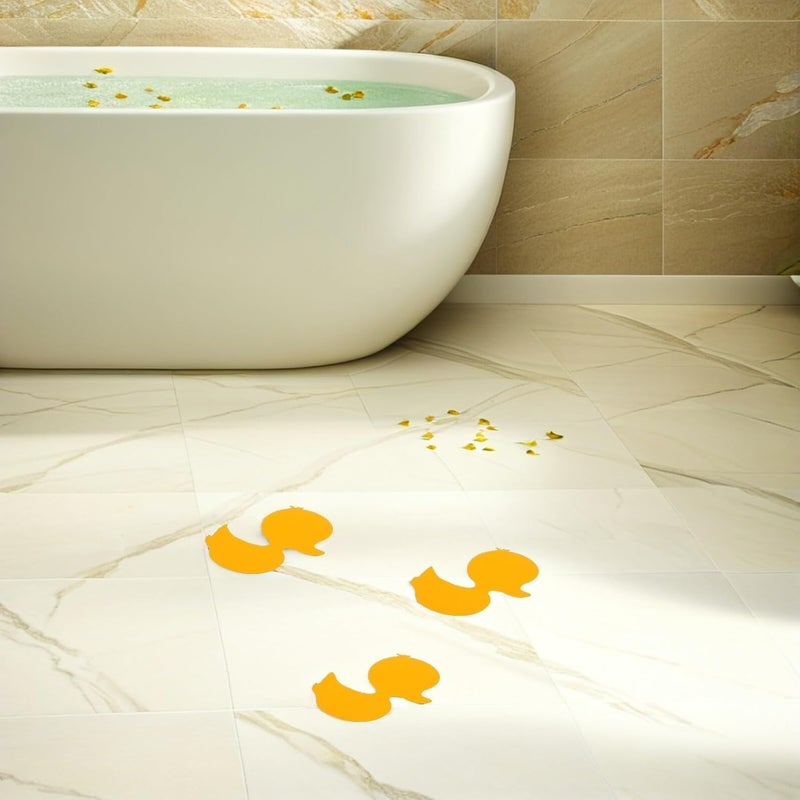 24pcs Non-Slip Bathtub Stickers, Yellow Duck Adhesive Shower Floor Decals, Waterproof Silicone Safety Bathroom Tub Stickers for ’ Anti-Skid Bath Decor - Image 5